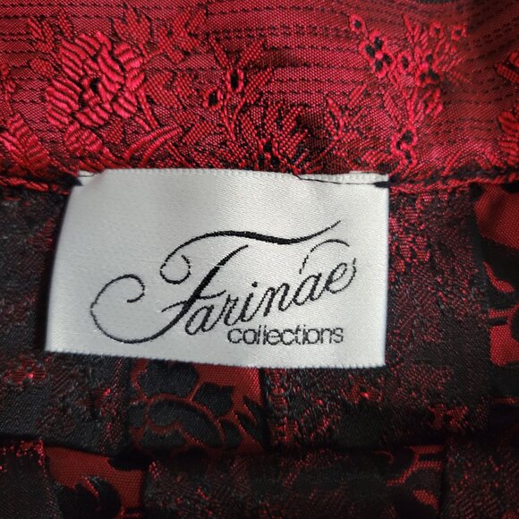 Farinae Collection Skirt Womens 6 Damask Floral Midi Velvet Vampire Whimsigoth - Picture 5 of 6